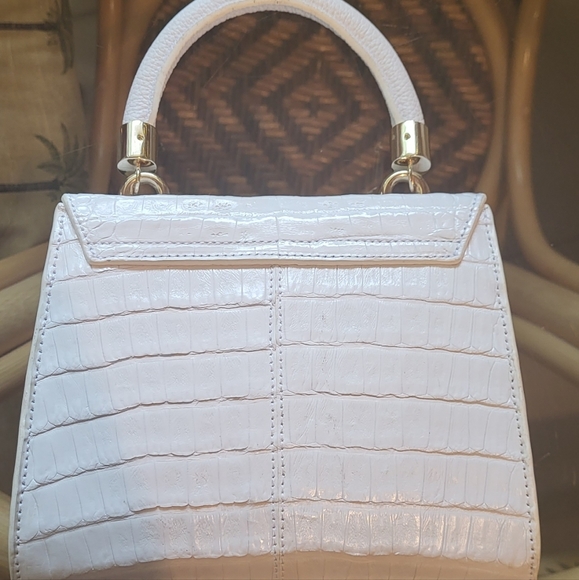White Maria Oliver Michelle Crocodile top handbag - Picture 9 of 16
